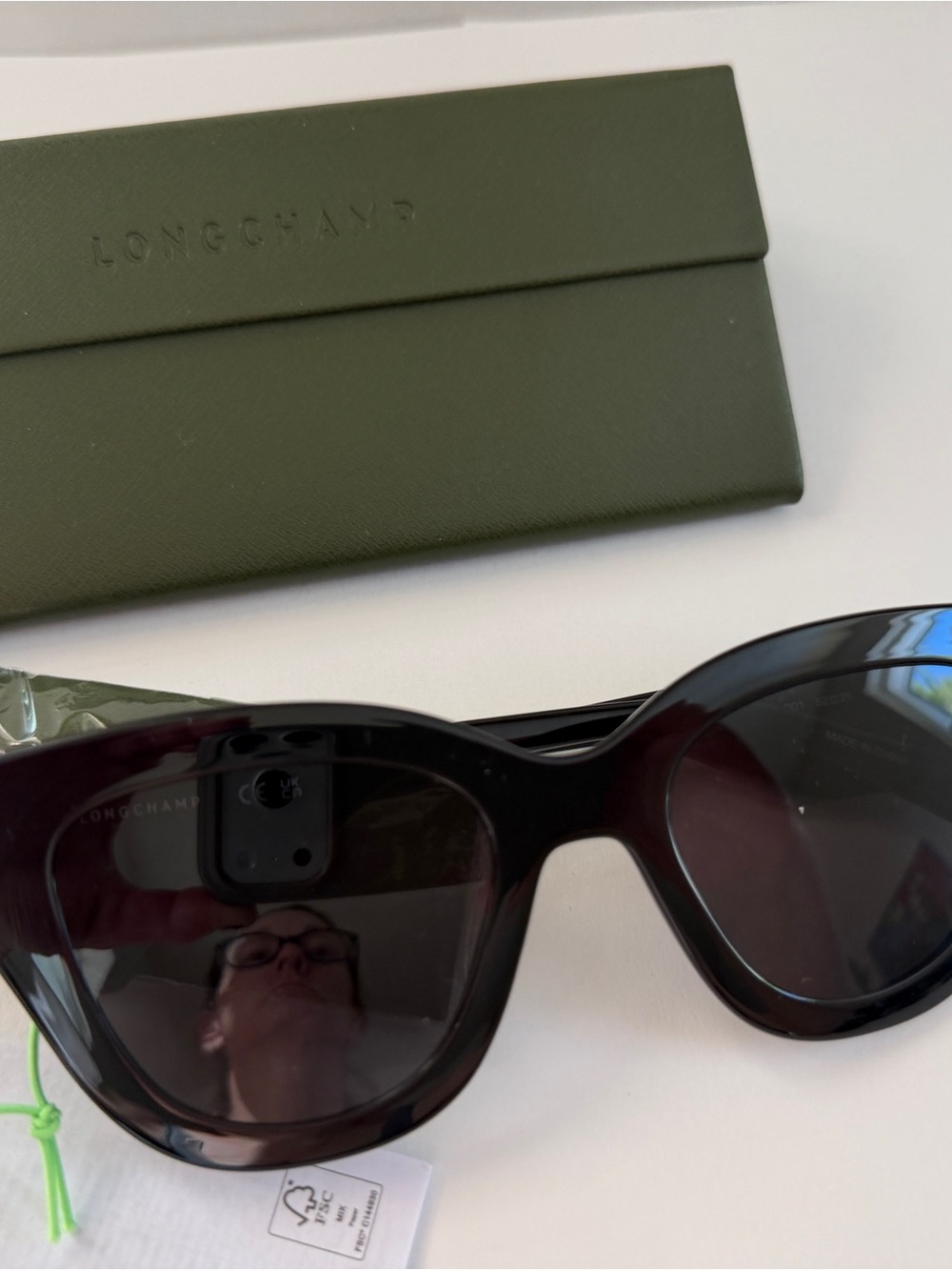 Longchamp Black Cat-Eye Sunglasses